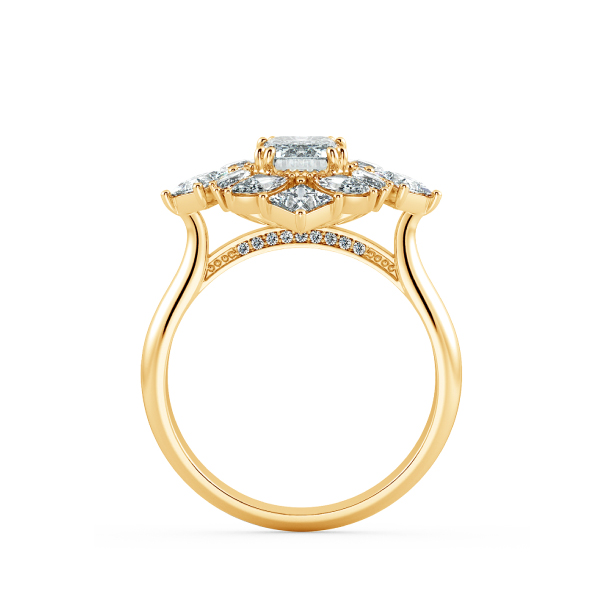 Nhẫn Kim Cương Emerald kết hợp Fancy Halo NKC8210 5